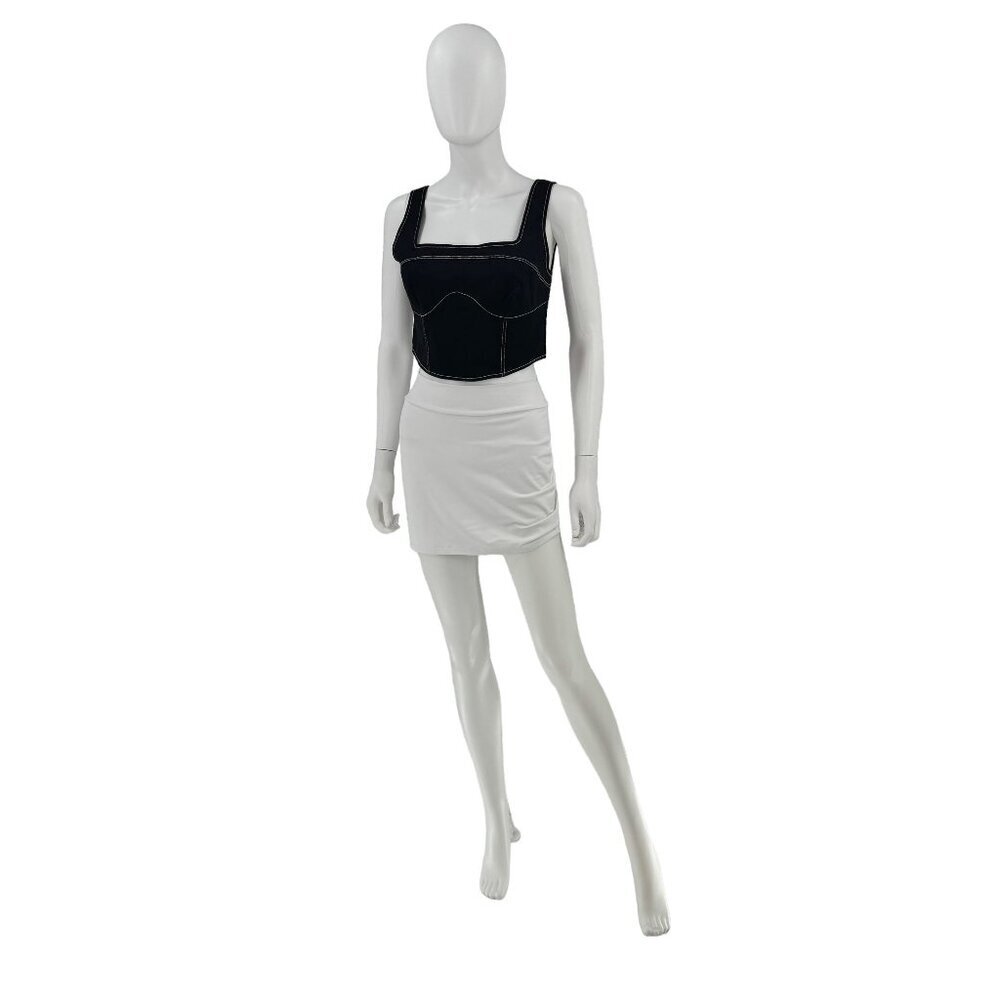Black Denim Corset Tank Top - Women